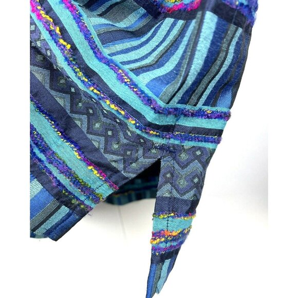 Vintage Chicos Design Women Jacket XL Blue Artsy Tribal Colorful Y2K Button Boho - Picture 5 of 8
